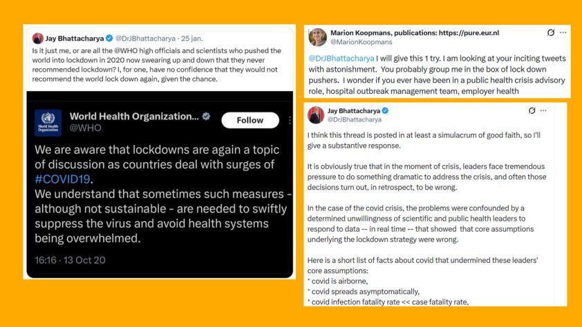 Discussie op X tussen Jay Bhattacharya en Marion Koopmans - 114194